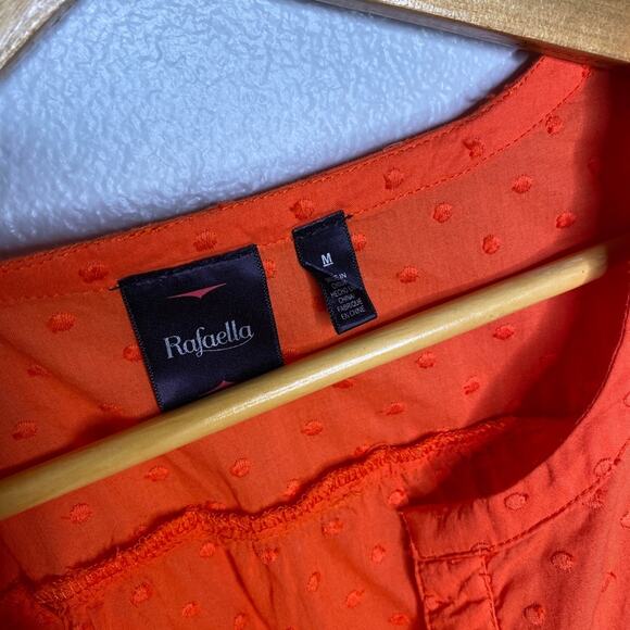 Rafaella V-Neck Tie Bottom Orange Dots Medium - Picture 2 of 6